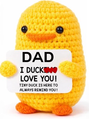 MBL Dad Gifts for Father's Day - Funny Gag Crochet Tiny Love You Duck Chick 4''
