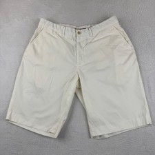 Polo Ralph Lauren Chino Shorts Mens 36 Cream White Cotton Flat Front Classic VTG