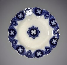 Antique Victorian Johnson Bros Flow Blue Savoy Dinner Plate 9” Clover Pattern