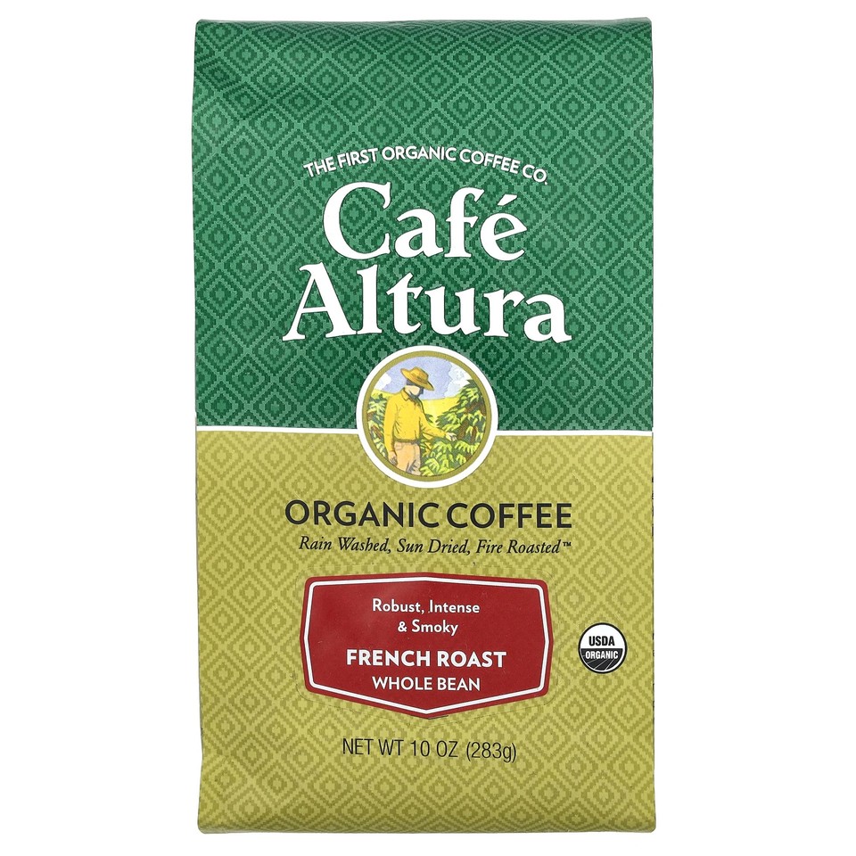 Organic Coffee, Whole Bean, French Roast, 10 oz (283 g)