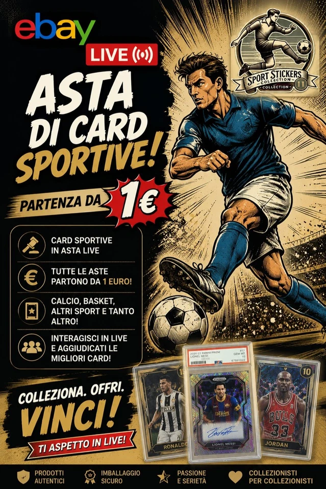 PRIMA LIVE SPORTSTICKERS COLLECTION / ASTE PARTENZA 1 EURO!!!!