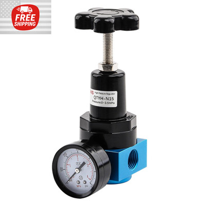 SNS Air Pressure Regulator Female Thread 1/2 NPT 0-500 PSI Adjustable, Bracket