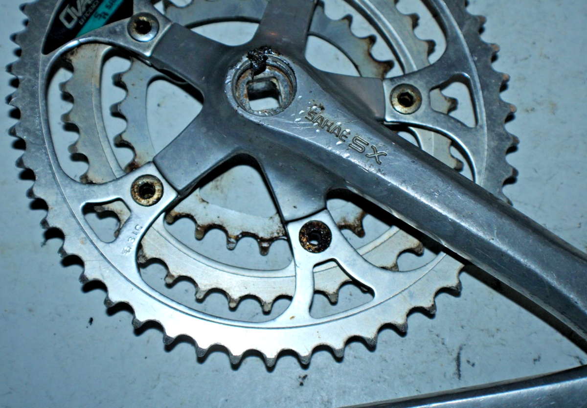 Pédalier Vintage SR Sakae XCE TRIPLE - 175 Mm - Plateau 48/38/28 Dents - Gris - 110/74 BCD