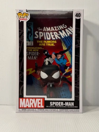 Amazing Spider-Man Marvel Funko Pop! #40 Comic Covers Issue 252 Black Suit Case