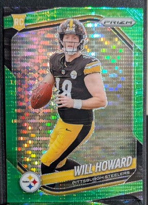 Will Howard Neon Green Pulsar #367 2025 Panini Prizm Steelers Rookie OSU