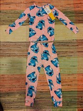 Girls Lilo And Stitch Two-piece "Stitch  Stars" Pajama Top And Bottom. Size 6