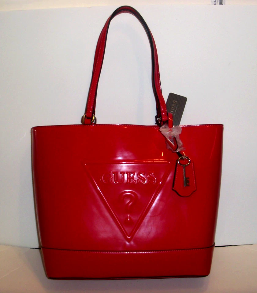 Nuevo Bolso de Hombro con Etiqueta GUESS Baldwin Park Rojo Patente con Dije de Llave-GRANDE Foto 3 de 4