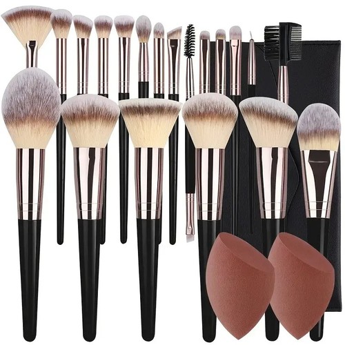 15PCS Professional Make up Brushes Set Cosmetic Tool Kabuki Makeup Luxury Bag UK