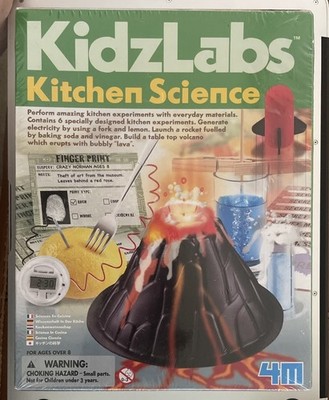 4M Kidz Labs Kitchen Science Experiment Kit Volcano Rocket Electricity Candy