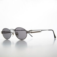 Gothic Steampunk Victorian Oval Vintage Sunglass Silver / Gray- Maxwell