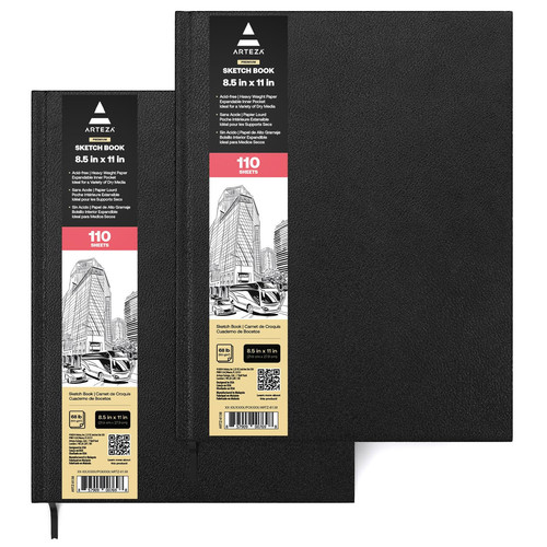 Hardcover Skizzenbuch 8,5 x 11 Zeichenblock 2er Pack 110 Blatt Skizzenblöcke für... - Bild 1 von 7