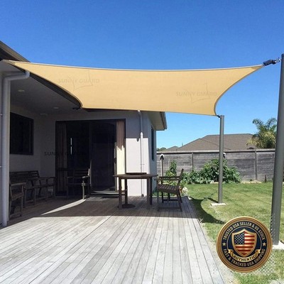 Sun Shade Sail 10x13 Rectangle UV Block Sunshade Patio Deck Outdoor