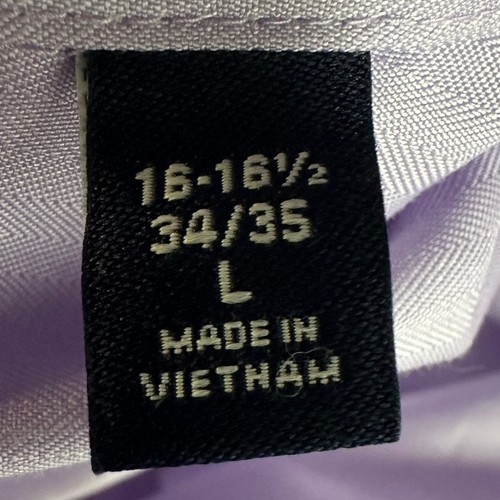 Chaps Shirt Dress Mens 16-16.5 34-35 Lavender Button Down Pocket Regular Fit NEW - Picture 5 of 11