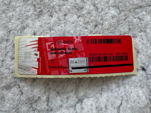 Microsoft Windows 10 Pro - Key - 32/64 Bit - 1 Produktschlüssel Sticker - Bild 1 von 2
