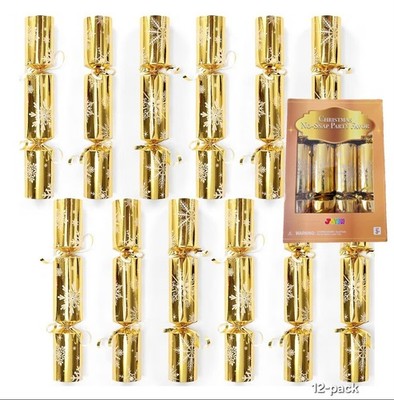 Joyin 12er Pack Weihnachten Party Gastgeschenk ohne Druckknopf Gold Schneeflocke Party Deko 3+