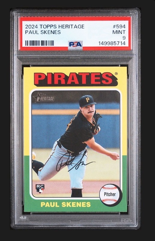 Topps 2024 Heritage High Number #594 Paul Skenes RC Pirates PSA 9
