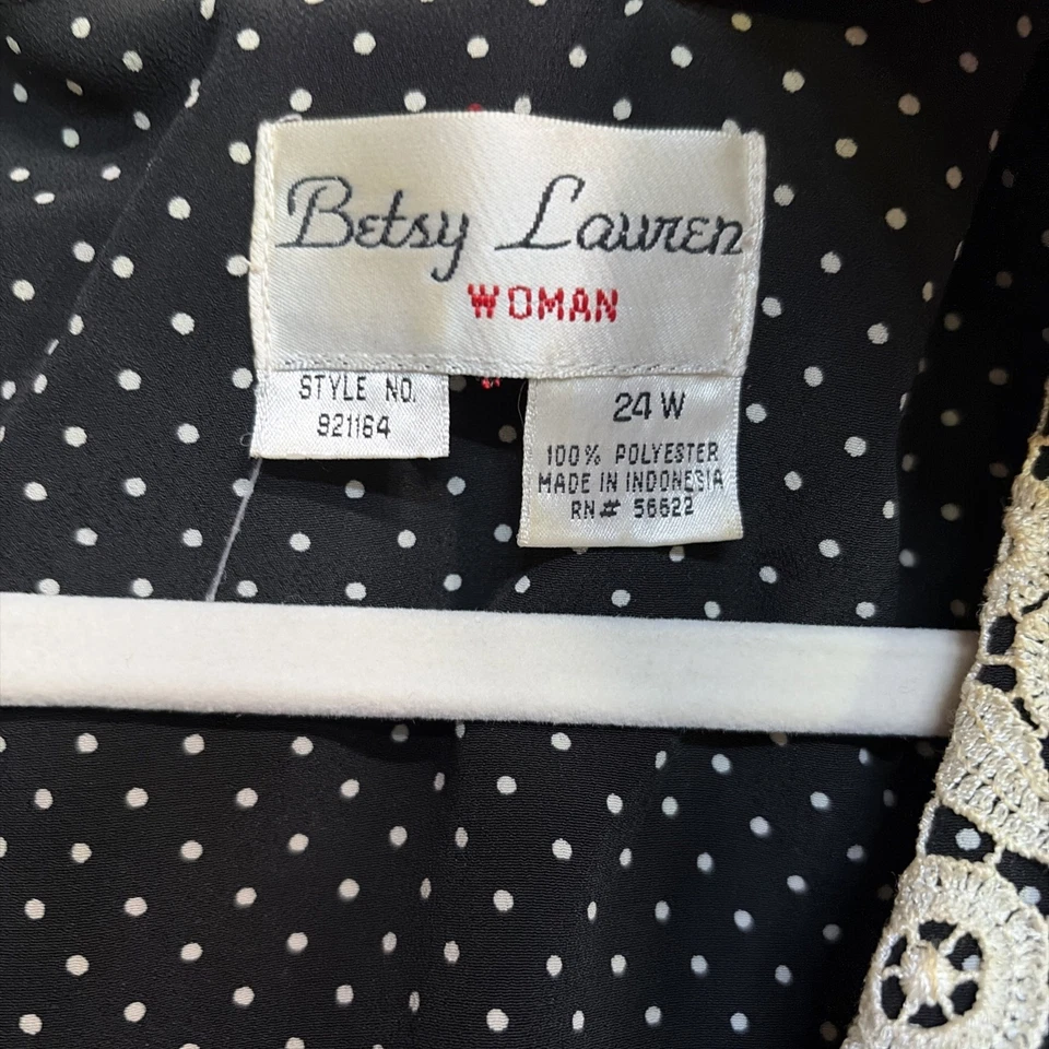 Vestido Vintage Polkadot Vestido Betsy Lauren 24W Largo Foto 4 de 4