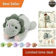 Weighted Dinosaur Stuffed Animal Sage Green Medium Plush Pillow For Kids