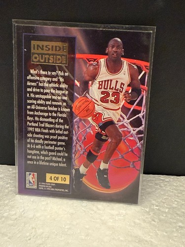 Michael Jordan 93/94 Fleer Ultra Inside Outside #4 OF 10 Chicago Bulls - Bild 2 von 3