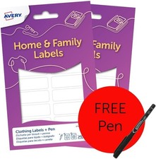 Avery Clothing Name Labels with Pen, 72 Stick-On Labels for Clothes, No Ironing