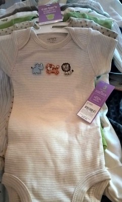 NWT Boys Carter's 5 Pc Bodysuits One Pieces Jungle Animal 3 Mos 