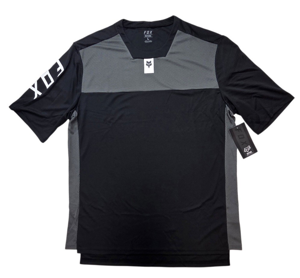 Fox Racing Men's Defend Mountain Bike Jersey Size Large Black Short Sleeve