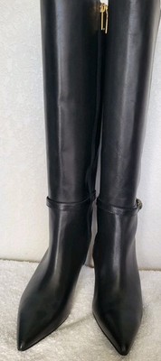 KURT GEIGER LONDON Women's Shoreditch 85 High Heel Boots Black Leather Size 8.5