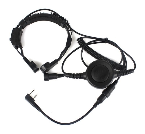 Military Covert Earpiece Tactical Throat Mic PTT for KENWOOD BAOFENG BF-UV5R TYT - Picture 2 of 5