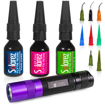 SOLAREZ UV Cure Fly-Tie Pro Roadie Kit 0.5 oz - Fly Tying UV Light & Resin NEW!
