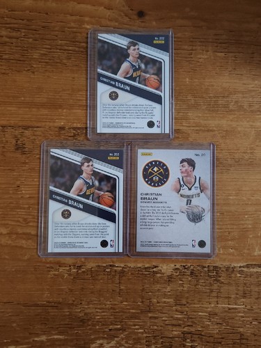 CHRISTIAN BRAUN Lot Of 3 Rookie RC Parallel Insert Denver Nuggets Panini Elite - Picture 5 of 8