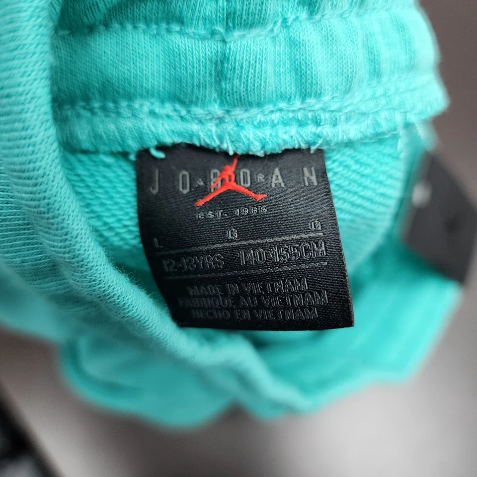 大号(12-13 岁)耐克乔丹女孩 Jumpman 短裤水洗青绿色 45A771 B5P — 第 4/4 张图片