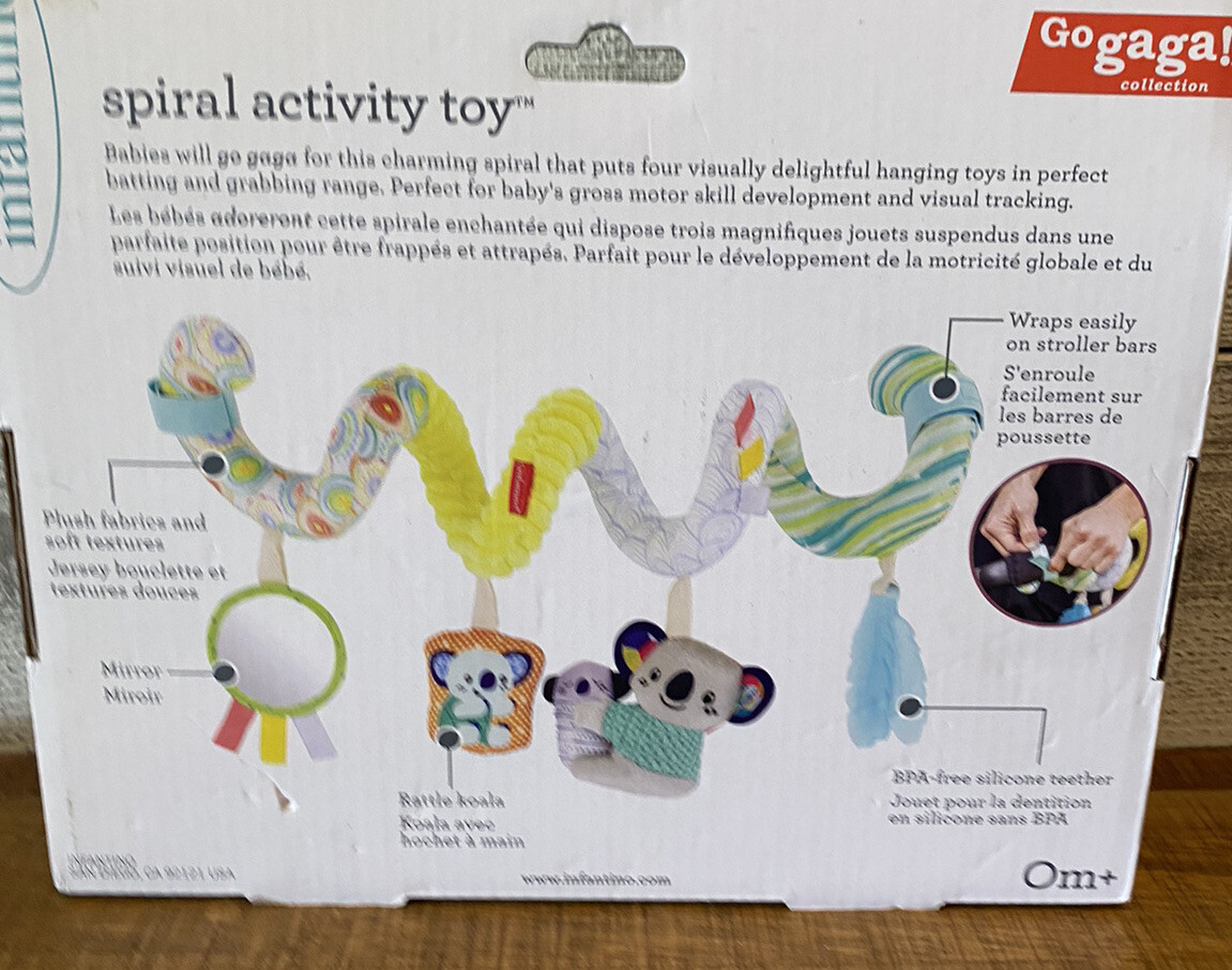 Infantino Go GaGa! Spiral Car Seat Activity Toy koala mirror Car Seat