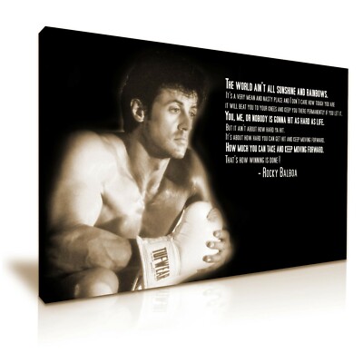 Sylvester Stallone, as Rocky Balboa, in action during boxing fight... News Photo
