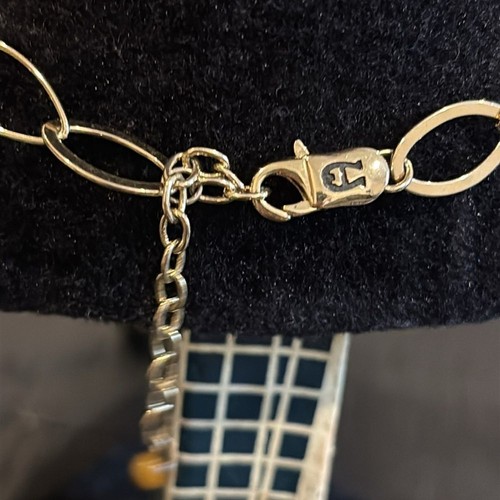 Etienne Aigner Tigers Eye Dainty Gold Tone Chain Lariat Dangle Necklace - Picture 3 of 6