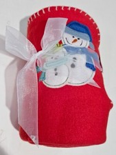 Parent's Choice Plush Baby Blanket Christmas Snowman Red  30" x 40" NWT