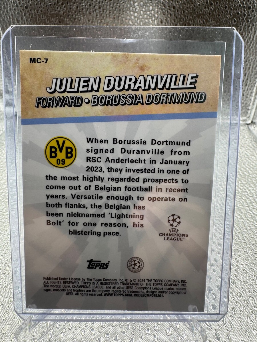 Julien Duranville 2023-24 TOPPS UEFA MERLIN CHOSEN ONES REFRACTOR