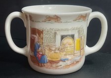 Child's Cup Double Handle Mug Royal Doulton Bunnykins English Bone China Vintage