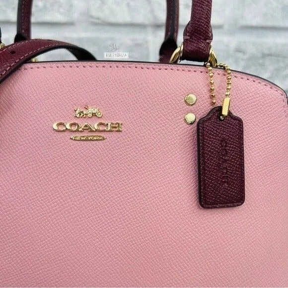 Borsa a tracolla Coach Mini Lillie in polvere vino rosa polvere multi