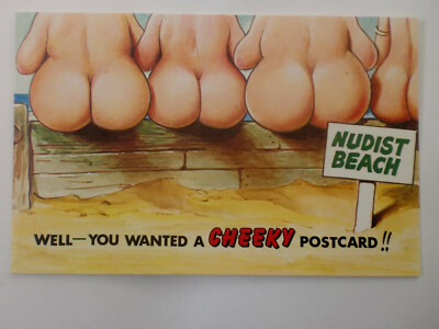 Bamforth Black Triangle Postkarte Nr. 785 - Freche nackte Penner FKK Strand