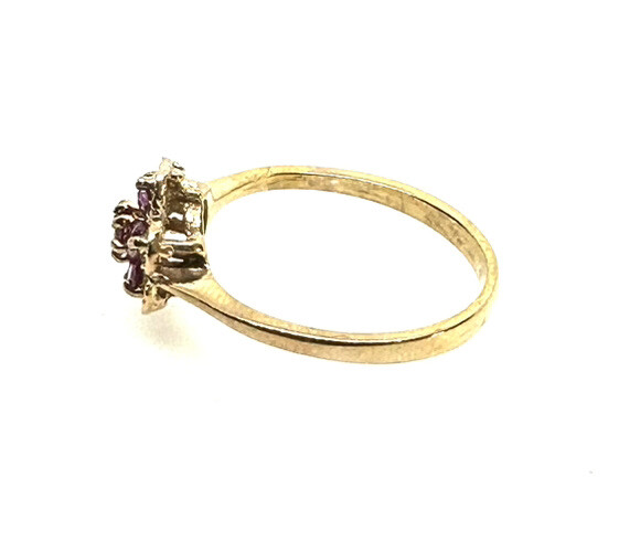 9ct Gold Ruby Ring Yellow Gold Ruby Ring Ruby Flo… - image 10