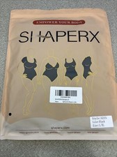 SHAPERX Bodysuit Tummy Control Shapewear- Thong Bodysuit L/XL 5215 Black New