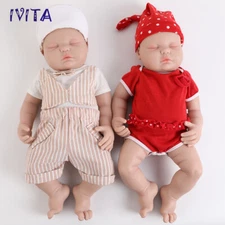 IVITA 18"Sleeping Boy or Girl Doll Reborn Baby Full Body Silicone Toddler Toy
