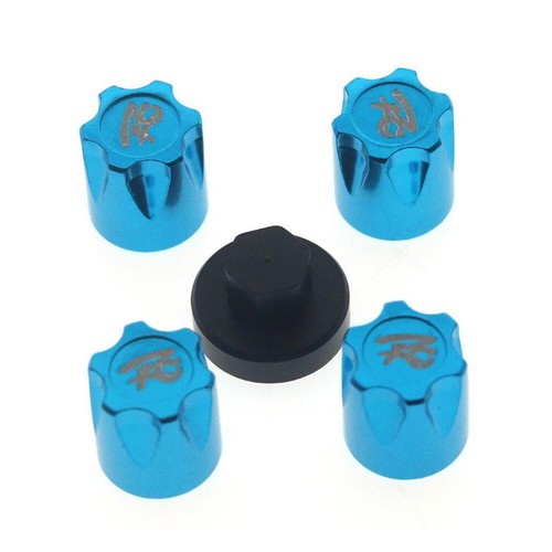 4X Aluminum Alloy RC Car Wheel Rim Center Caps M4 Nut for Axial 1:10 RC Car TRX4