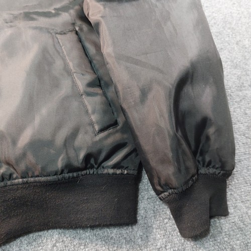 Baby Phat Women's Black Bomber Jacket L Faux Fur Hood Down Fill Y2K Hip Hop - Picture 7 of 17