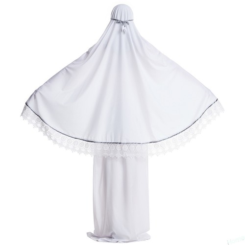 2pcs Women Prayer Dress Abaya Hijab Khimar Skirt Kaftan Dress Muslim Overhead - Picture 6 of 53