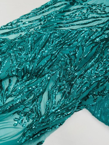 Vine/Root Sequin 4 Way Stretch Mesh Fabric, by The Yard. - Picture 94 of 98