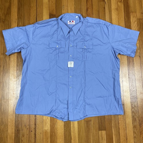 Flying Cross Uniform Shirt Short Sleeve Button Mens 22 5XL Duo Poplin