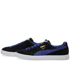 Brand New Men's size 8 Puma Clyde suede Black and Electric Blue - Rare 