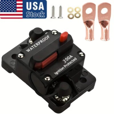 300A AMP Circuit Breaker Fuse Reset 12V-48V DC Car Boat Auto Waterproof