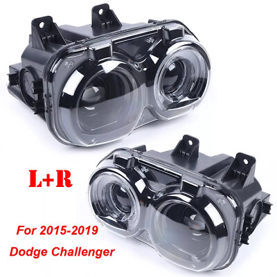 Pair For 2015-2019 Dodge Challenger Halogen Headlights Left+Right Headlamps NEW